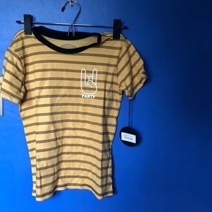 6T yellow and black ringer T NWT